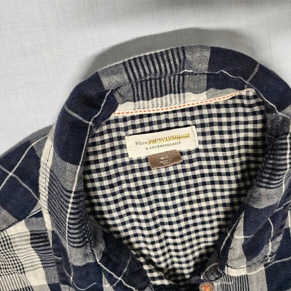 Anthropologie Pilcro The Bo Plaid Relaxed Top Blouse Shirt Size M/L - Picture 5 of 16